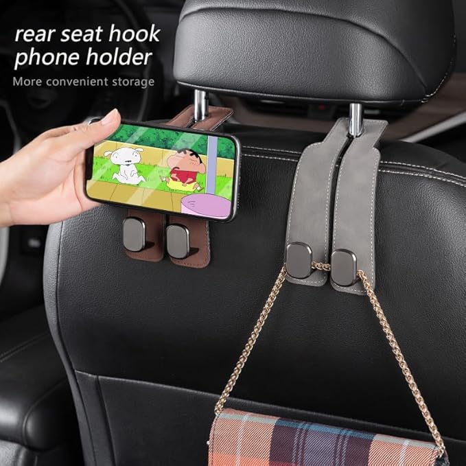 YounBeauty Car Seat Headrest Hook, Car Purse Hook Car Hooks for Purses and Bags, Car Seat Back Storage Hook Holder Universal Car Vehicle Back Seat