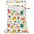 Plants Animals Strap Drawstring Car Trash Bag Hanging Garbage Bag with Snap Buttons Car Back Seat Trash Storage Portable Dustbin Vehicle Trash Can Bag for Vehicle Accessories Travel Camping