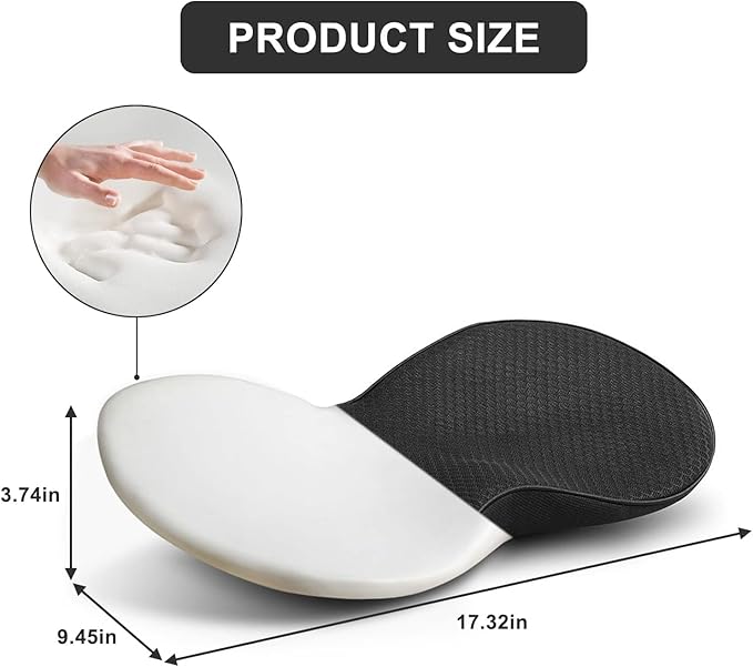 Wedge Car Seat Cushion, Memory Foam Car Truck Coccyx Seat Pillow for Driving - Sciatica and Back Pain Relief - Heightening Wedge Cushions for Car Driver Office Lumbar Tailbone Support