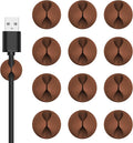 Cord Holder Cable Clips, 12PCS Coffee Adhesive Cord Organizer Charger Holder Wire Management Keeper for Nightstand, Desk, Office or Mouse