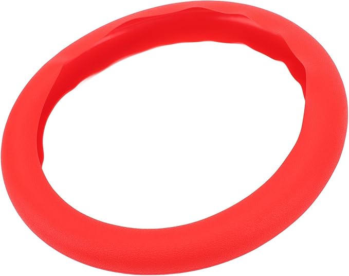 Silicone Steering Wheel Cover, Antislip Design, Sweatproof Protector for Cars, Fits Most Standard Sizes (Red)