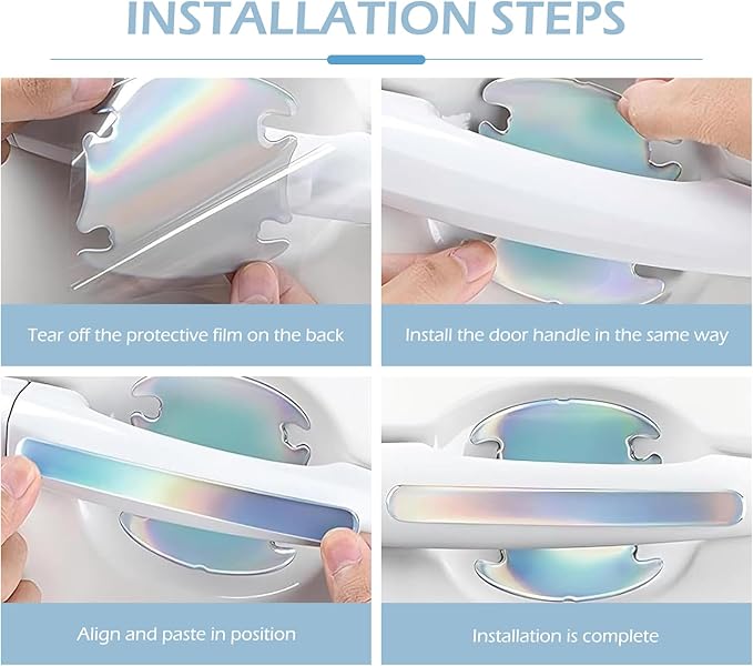 8 PCS Car Door Handle Protectors, Car Door Handle Scratch Protector Sticker, Universal for Most Cars (Multicolor)