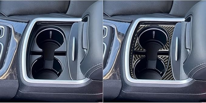 NVCNX Real Premium Carbon Fiber for Chrysler 300 Accessories 2015-2023 S/C/Limited/Touring Center Console Cup Holder Cover Interior Trim Sticker Decal 6PCs, not for C Platinum 2015-2017 / C 2018-2023