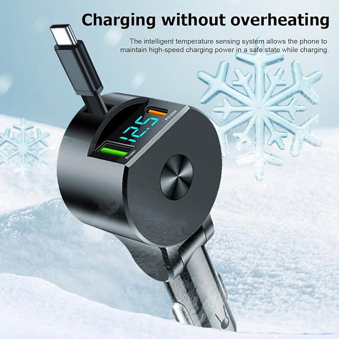 USB C Car Charger, PD 30W QC 3.0 Vehicle Cigarette Lighter Splitter Power Adapter with 2-Socket USB Charger, 12V 24V Super Fast Auto Charger, Universal for SUV, Sedan, Truck
