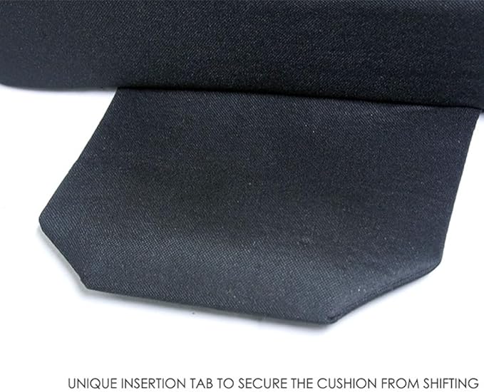 Yupbizauto New Breathable Comfortable Ergonomic Wedge Car Seat Office Chair Back Lumbar Support Cushion (Dark Grey Syn Leather)