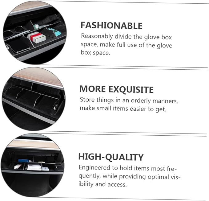 STOBAZA Portable Car Glove Box Organizer Insert Tray Abs Material Space Saving Divider for Model No Tools Needed Efficient Storage Compartment Enhancer