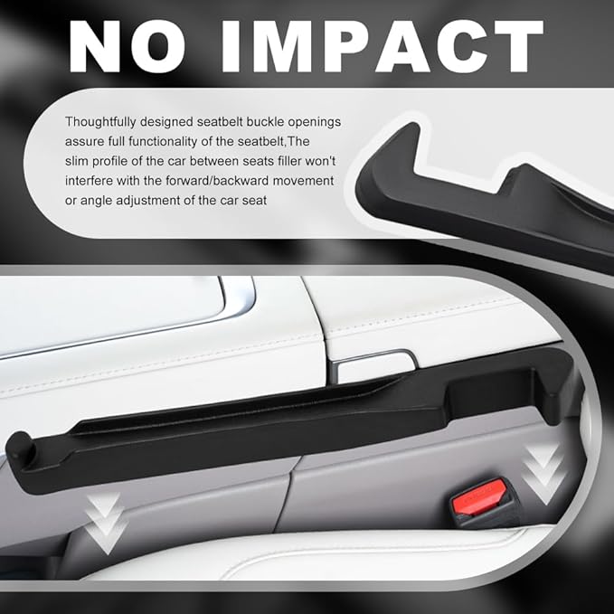 3 in 1 Car Seat Gap Filler 2 Pack,2026 Upgraded Car Side Seat Gap Filler with Organizer Slot & Hook,Universal in Between Cars Seats Catcher Cars Accessories to Avoid Item Drop