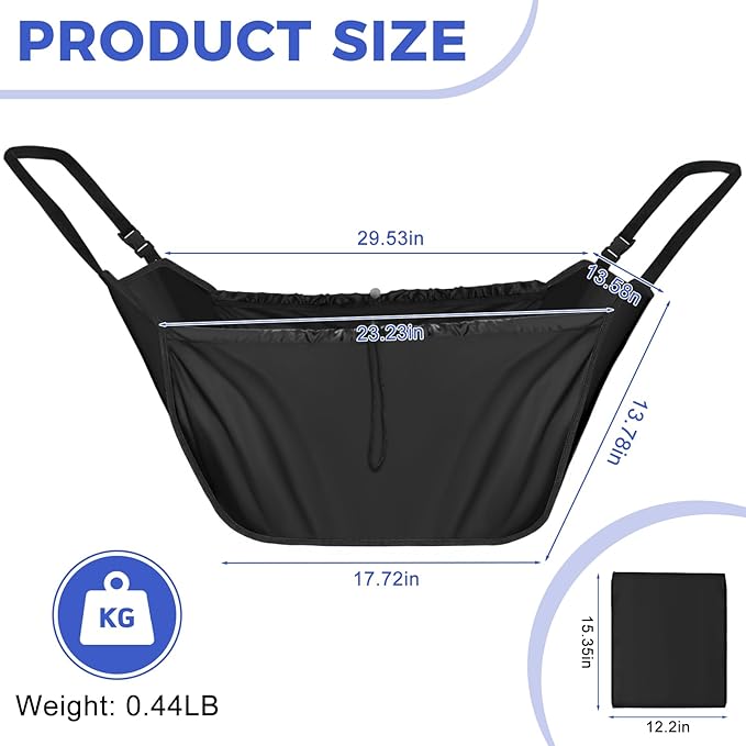 INFANZIA Car Seat Organizer, Collapsible Hammock Passenger Seat Storage Bag, Large Capacity Car Backseat Hanging Travel Portable Shopping Shoulder Bag, Reusable Tote with Drawstrings