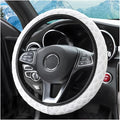 zipelo Elastic Stretch Steering Wheel Cover, Microfiber Breathable Ice Silk, Universal 15 Inch Anti-Slip Car Steering Wheel Protector, Warm in Winter and Cool in Summer, for Men and Women (White)