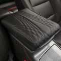 AIIONP Leather Car Armrest Box Pad, Universal Car Center Console Cover Pad, PU Leather Car Armrest Seat Box Cover Protector, Center Console Armrest Pad for SUV, Truck, Car (Black, Angle Pattern)