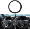 zipelo 14.5"-15" Car Steering Wheel Cover, Auto Interior Wheel Protector with Durable Soft Breathable Anti-Slip Linging Leather, Universal for Vehicles Trucks SUVs Accessories for Women (Style7-Black)