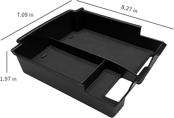 Xaido Center Console Tray Compatible with Ford Bronco 2025 4-Door Automatic Transmission, Center Console Armrest Box Organizer, Black (Not for 2-Door & Bronco Sport)