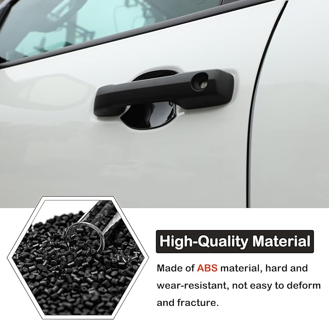 Car Exterior Door Handle Bowl Trim Cover Compatible with Toyota Tundra 2022+/Sequoia 2023+/Tacoma 2024+/4Runner 2025+, Front Rear Door Grab Pull Handle Cup Bowl Scratch Protector Sticker Accessories