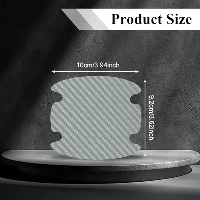 8PCS Car Door Handle Cup Scratch Protector, Car Door Handle Sticker, Scratch Auto Door Protective Film, Car Accessories Car Door Handle Protective Films Universal for Cars (Silver, 8PCS)