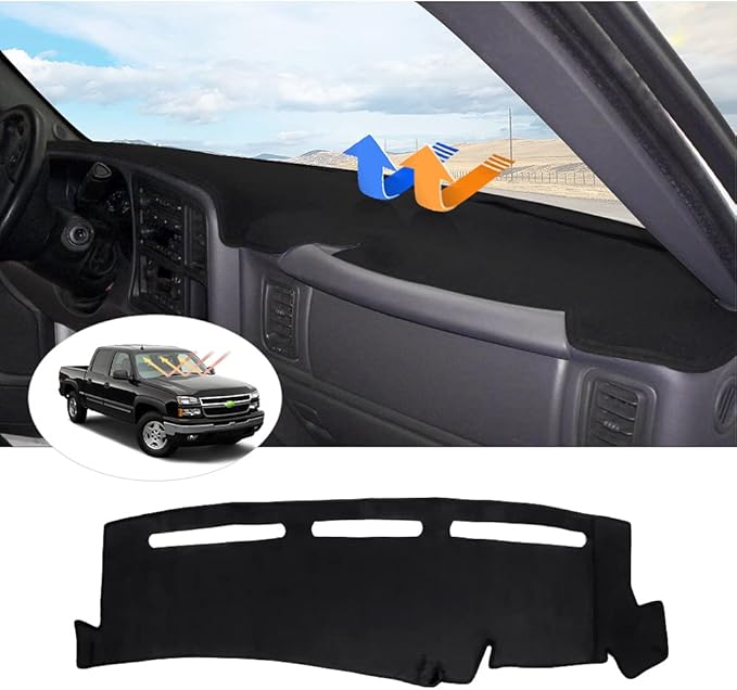 Cartist Dash Cover Compatible with GMC Sierra/Chevy Chevrolet Silverado 1999-2006, GMC Yukon XL/Chevy Suburban Tahoe Avalanche 2000-2006 Dashboard Cover Mat Non-Slip Pad Carpet Sunshield Protector