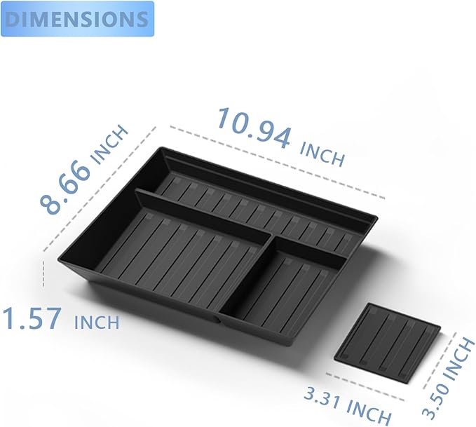 Glove Box Organizer Tray Compatible, Co-Pilot Gloves Storage Box Center Console Organizer Console Tray PJ0004