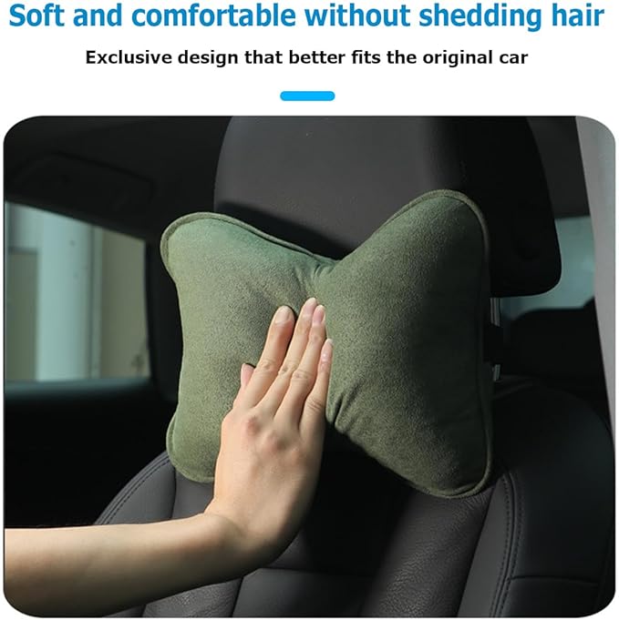 Car Headrest Pillow, Soft Comfortable Breathable Memory Foam Ergonomic Design Automotive Neck Pillow Cushion with Adjustable Strap for Neck Pain Pressure Relief, Universal Fit（Black）