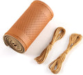 Pack-1 Leather Steering Wheel Cover, Universal Non-Slip Stitch On Wrap, DIY Car Wheel Cover Protector with Needle and Thread for Most Cars SUVs and Trucks (Brown)