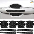 AUCELI Car Door Handle Scratch Protectors, 8 PCS Carbon Fiber Texture Anti-Scratches Bowl Sticker, Non-Marking Car Door Handle Cup Protective Film, Universal Door Handle Paint Cover Guard Sticker