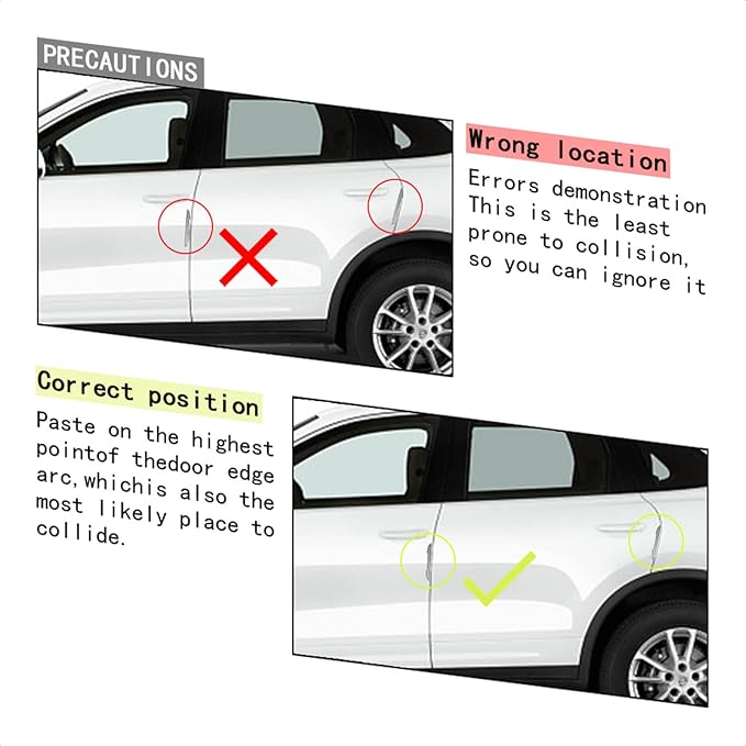 4Pcs Universal Real Carbon Fiber with 2mm Twill Woven Texture Door Edge Guard Paint Scratch Bumper Protector Anti Door Slam Silver Protective Pad Sticker Film for SUV Truck
