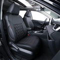 coverdream Corolla Cross Leather Seat Covers Custom Fit for 2023-2026 Toyota Corolla Cross Hybrid S,SE,XSE,Nightshade SUV,Fully Covered,Luxury Waterproof Car Seat Protector(Full Set,Red/Black)