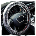 150 PCS Universal Clear Plastic Steering Wheel Covers, Disposable, Elastic Fit for Car Detailing & Auto Repair Service (Up to 22.9")