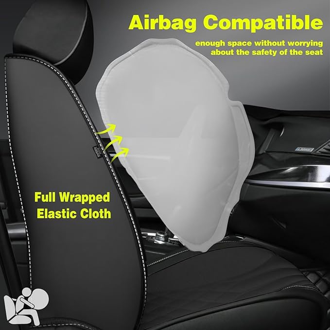 TTX Car Seat Covers Full Set Fit for Infiniti QX50 2018-2025 2026 Breathable Leather Seat Protector with Airbag Compatible Automotive 5 Seat Cushions Cover with Beautiful Patterns (Black)