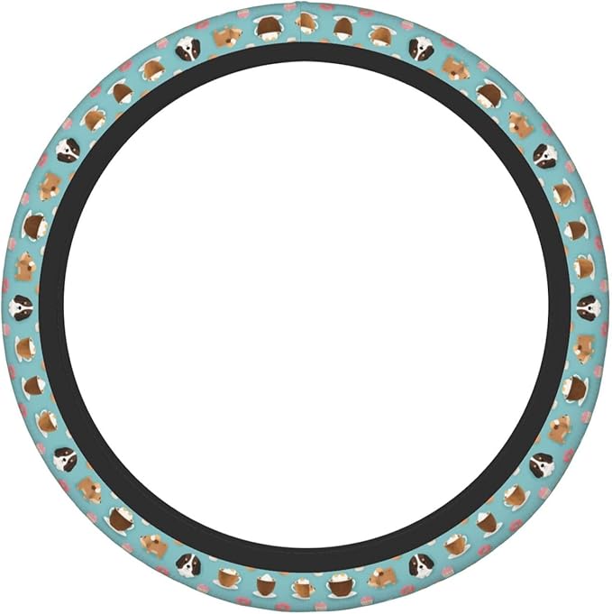 Cattle Dog Neoprene Steering Wheel Covers Women Men Car Accessories, Universal 15 Inch Fit Auto, Suvs, Truck