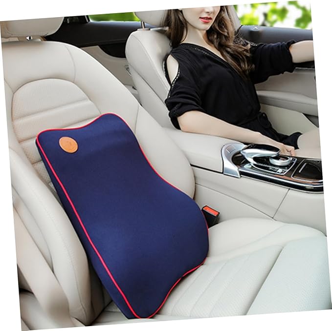 Memory Car Seat Cushion for Lumbar Support Comfortable Waist Pad Blue Auto Supplies for Enhanced Comfort and Protection Your Vehicle