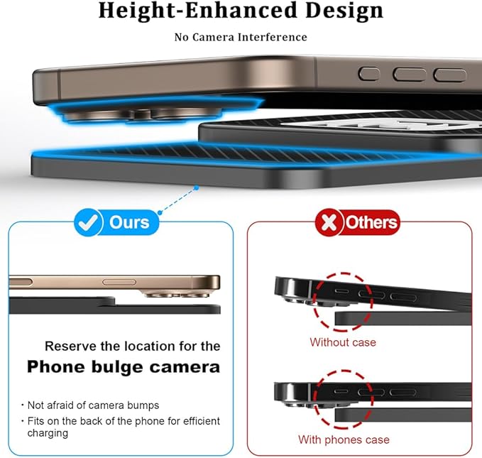 Wireless Charging Pad for Car for Toyota RAV4 2000-2025, 20W Fast Wireless Car Charger Pad Type-C/USB Non-Slip Phone Charging Mat,A 30cm Cable Type-C Plug