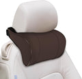 Car Neck Pillow with Memory Foam, Soft Comfortable Headrest Pillow for Driving, Ergonomic Design, Auto Seat Neck Support Pillows Head Rest Cushion with Breathable Leather Cover (Coffee)