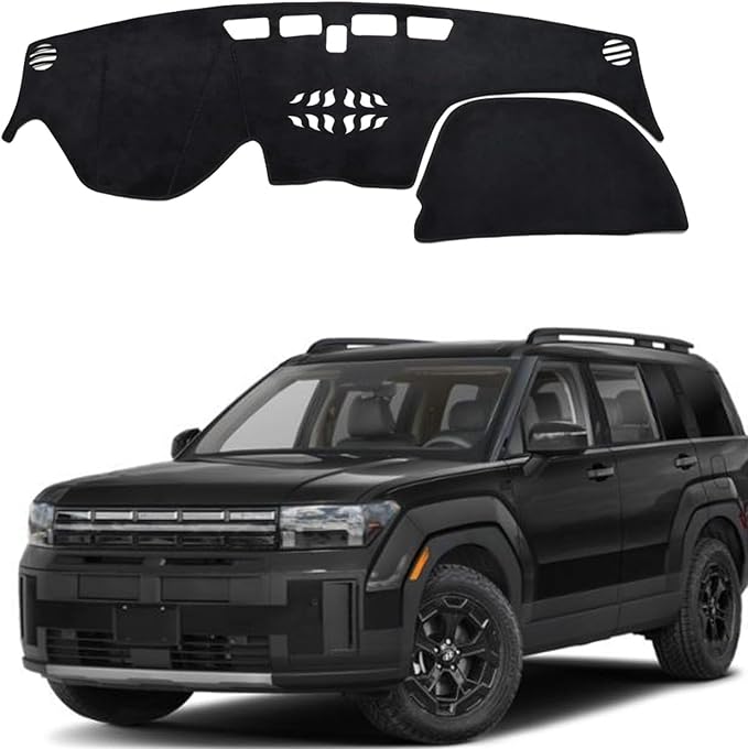 Dashboard Mat Cover for Hyundai Santa Fe 2019-2024 Nonslip Center Console Sunshield Glare UV Rays Protector Accessories