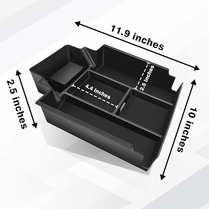 BestEvMod Center Console Organizer Tray Compatible with Chevrolet Silverado EV WT RST LT/Sierra EV 2024 2025 Pickup Armrest Storage Box (Top)