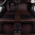 KaiLaiCarCustom Automotive Car Floor Mats for 99.99% Sedan SUV Sports Car Men Women Protection Full Coverage Pads Anti-Slip Leather Floor Lining (Black Red Strip, B- Long Stripes)