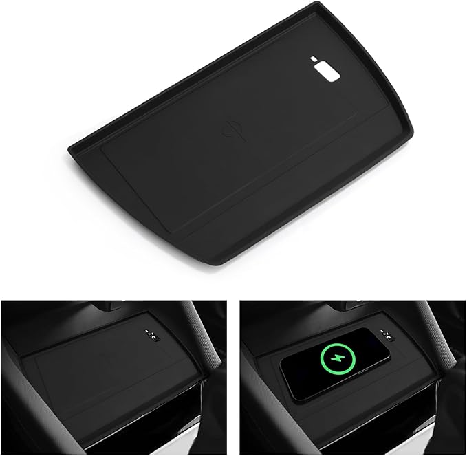SMABEE Center Console Wireless Charging Protective Mat for Subaru Forester 2025 Accessories Silicone Non-Slip Pad Interior (Only Fit for Wireless Charging) Black