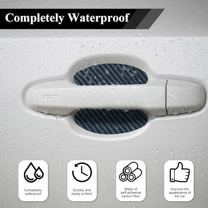 4PCS Car Door Handle Cup Scratch Protector, Car Door Handle Sticker, Scratch Auto Door Protective Film, Car Accessories Car Door Handle Protective Films Universal for Cars (Blue, 4PCS)