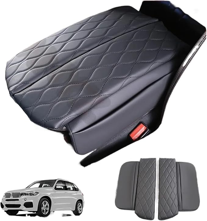 Center Console Cover,Compatible with BMW X5 F15 2014-2018 X6 F16 2015-2019 Car Armrest Box Pad Soft Leather Elbow Support Arm Rest Cushion(Cognac)