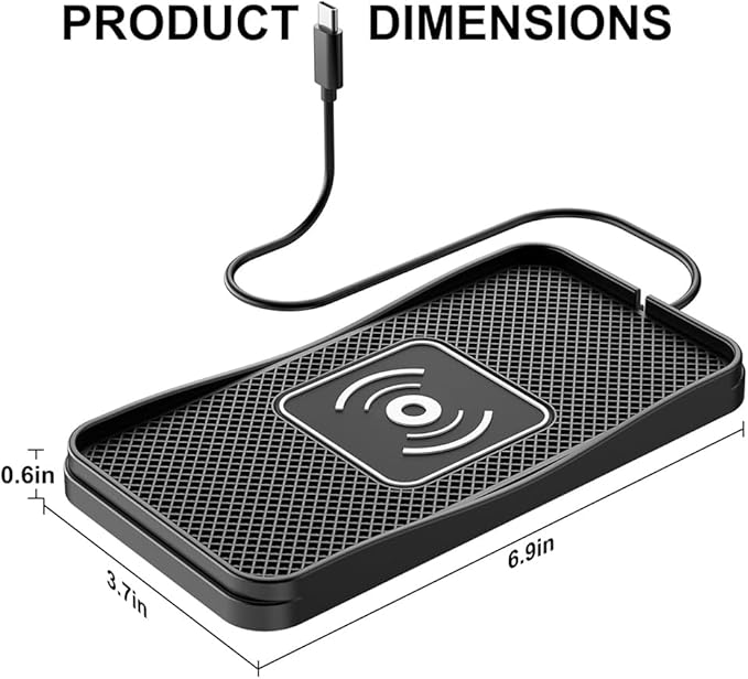 Wireless Car Charger Pad for Kia Seltos 2021-2026, Type-C/USB 20W Car Wireless Charger Non-Slip Phone Charging Pad Car Accessories,A 30cm Cable Type-C Plug