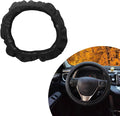 1 PC Car Steering Wheel Cover, 14.96In Waterproof Breathable Leather Vehicle Steering Wheel Anti-Slip Accessories, Universal Automotive Steering Wheel Protector for Truck SUV (Black)