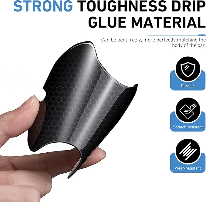 8PCS Car Door Handle Protectors, Anti-Scratch Anti-Bumping Car Doors Handle Bowl Sticker, Reflective Auto Door Handles Paint Protective Film, Universal Protection Guard for Most Cars (Black)