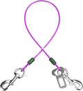 Dog Seat Belt Harness for Car,Dog Seatbelt of Coated Wire Leash Safety Restraint,No Chew Tether Cable Vehicle,Double Clips & Latch (Purple, 24 inch/60 CM)