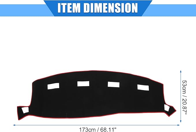 Car Dashboard Cover Compatible for Dodge for Ram 2002-2005, Protective Polyester Red Center Console Interior Trim Dash Cover Mat Pad