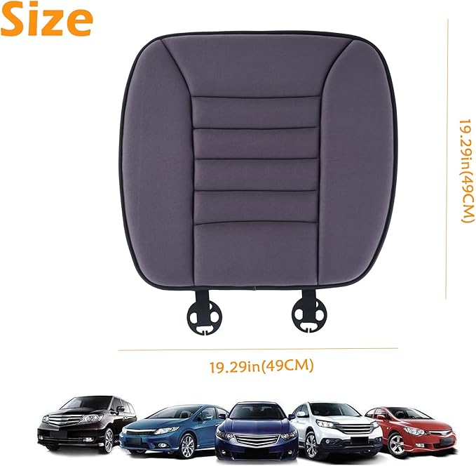 Big Ant Car Seat Cushion Pad Memory Foam Seat Cushion,Pain Relief Memory Foam Cushion Comfort Seat Protector for Car Office Home Use,Drak Gray 1PC