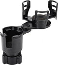 Car Cup Holder Expander, Universal 2 in 1 Large Cupholder Expander Adapter for Car with Adjustable Base, Fits Large Bottles, Snack, Drinks Cups, Black