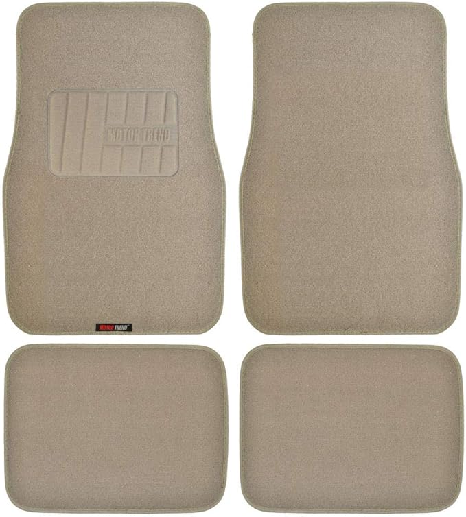 Motor Trend FatRug Premium Carpet Car Floor Mats - Thick Robust Auto Gear, Universal Fit for Your Car Truck or SUV, Beige