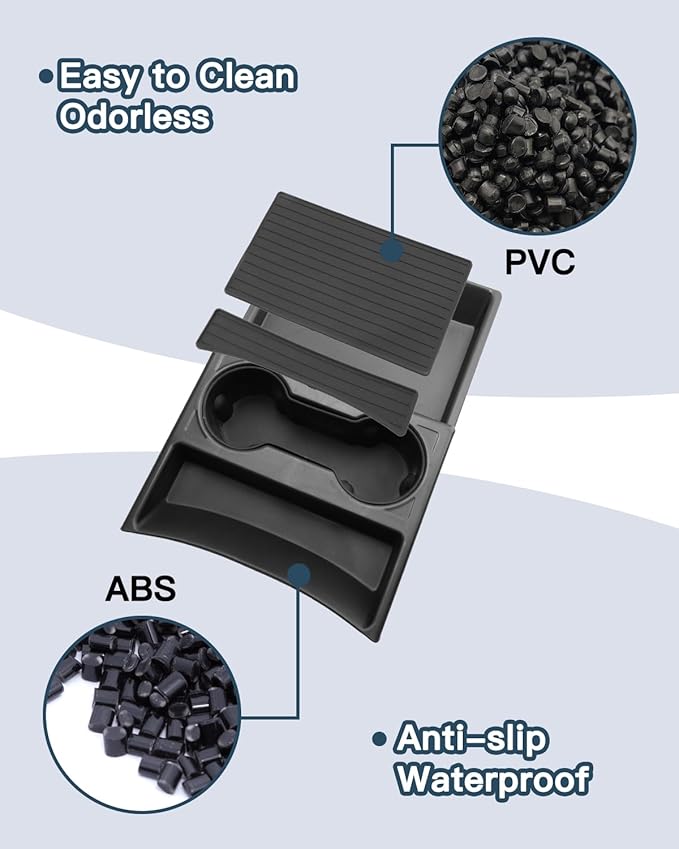 Ruiya Hummer EV Lower Console Organizer for GMC Hummer EV Accessories ABS Material with Cup Holder Under Console Organizer Compatible with (2024/2025) Hummer EV SUV & (2022-2025) Hummer EV Pickup