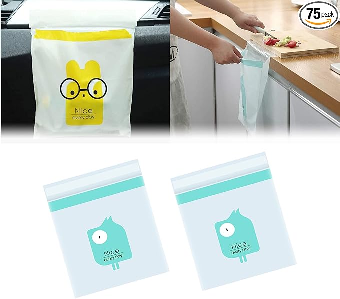 30pcs Car Trash Bag Disposable Blue Cartoon