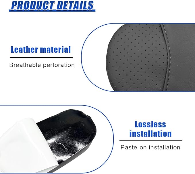 Car Knee Cushion, Leather Memory Foam Auto Center Console Arm Rest Pad, Soft Comfort Car Door Elbow Protective Cushion, Breathable Vehicle Interior Leg Support Pillow for Most Cars (Black)