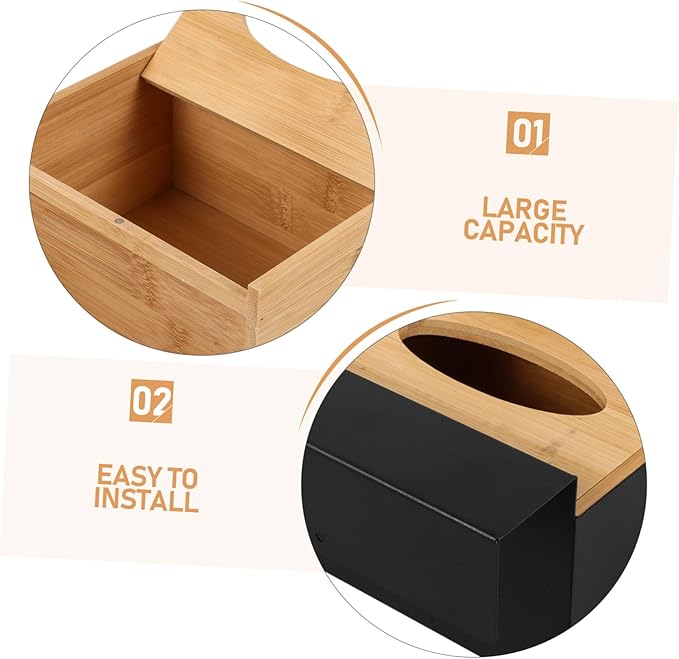 Glove Storage Box Use Countertop Organizer Dispensers Covers and Holder Large with Organization Key Gloves Disposable Glove Rack Disposable Glove Dispenser Black Wooden