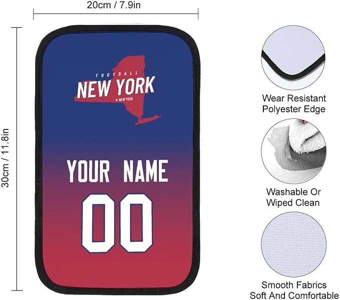 Custom Football Car Armrest Covers Universal Auto Center Console Pad Car handrail Box Cushion Personalized Add Name & Number Fans Gift Fit Suit for SUV Truck Sedan Van